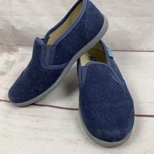 Naturino Italian Brand Shoes Boys Slip On Denim Canvas Leather US 12 EUR29 5T 6T